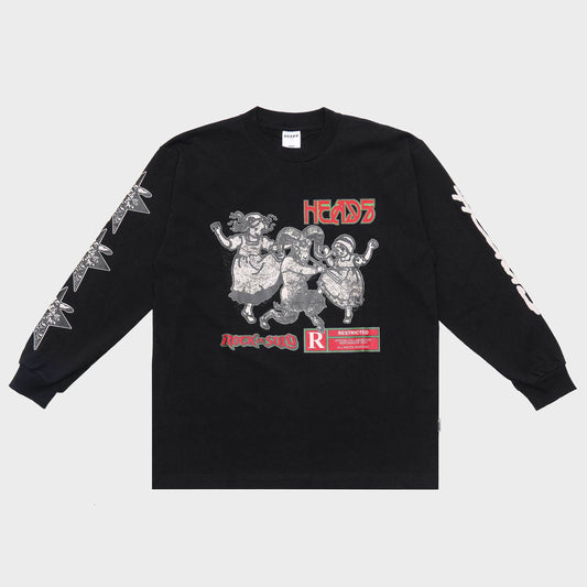 Heads Rock In Solo LS Tee Black